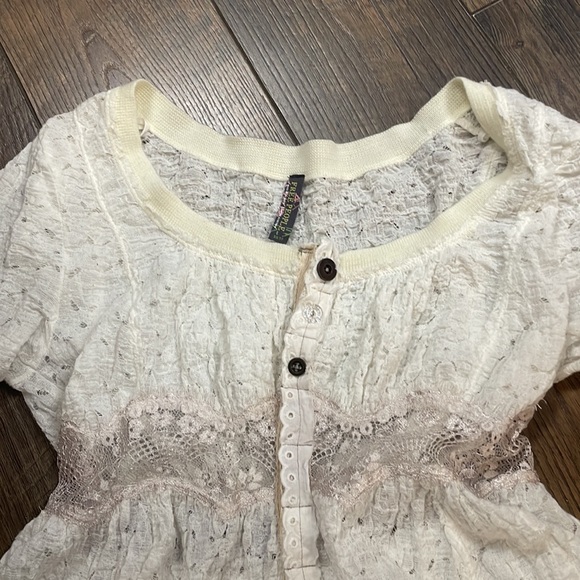 Free People White Lace Long Sleeve Top - Picture 3 of 6